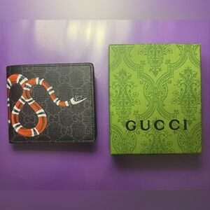 Black Wallet with Red and White Snake